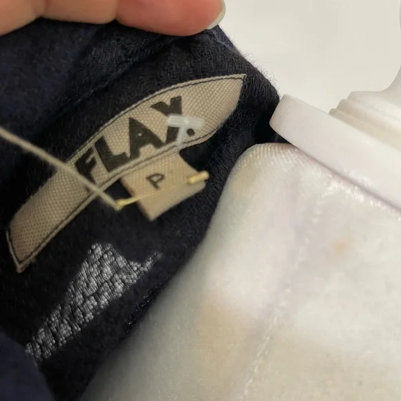 NWT Flax Navy Cowl Neck Linen Maxi Dress Size P/S - Picture 7 of 12